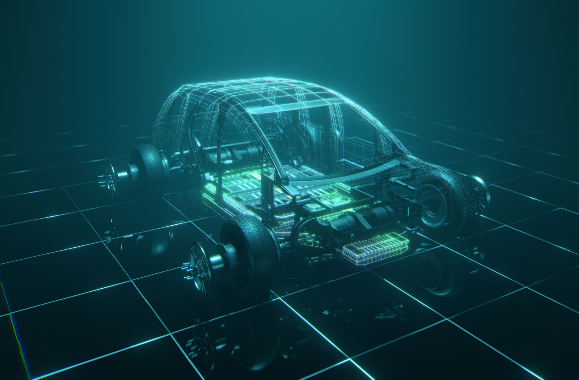3D visualisation of a conceptual electric car